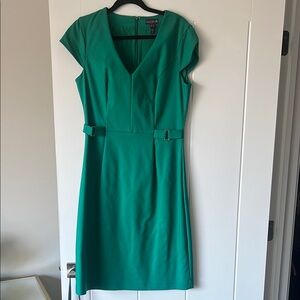 Long Tall Sally Emerald Green Sheath Midi Dress with V-Neck